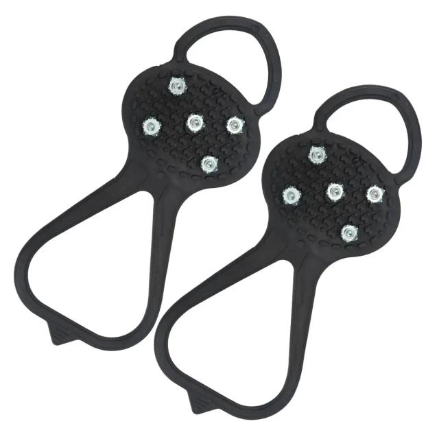 1 par de protetores antiderrapantes para calçados, antiderrapantes para neve, para caminhadas, acampamentos, escaladas, com pontas de tração, equipamento de inverno, unissex, 5 dentes.