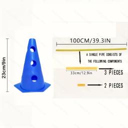Conjunto de Cones de Treinamento de Agilidade com Altura Ajustável, Equipamento de Treinamento de Velocidade para Futebol ao Ar Livre - Image 3