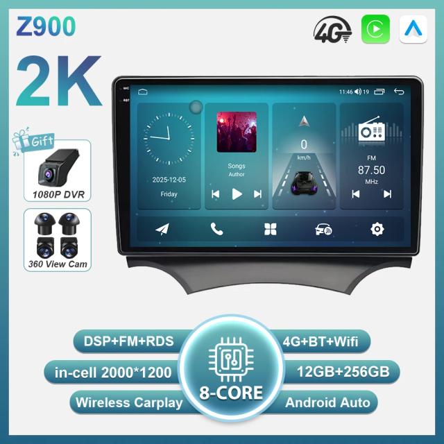 Rádio Automotivo Android 16" Ford Ka 2008-2014 Carplay GPS DSP Bluetooth