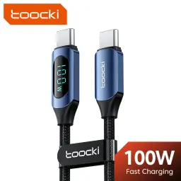 Toocki-Tipo C para Cabo Tipo C, Carregador de carregamento rápido PD, USB para USB C, Cabo de exibição para Macbook, iPad, Cabo de dados, 100W - Image 1