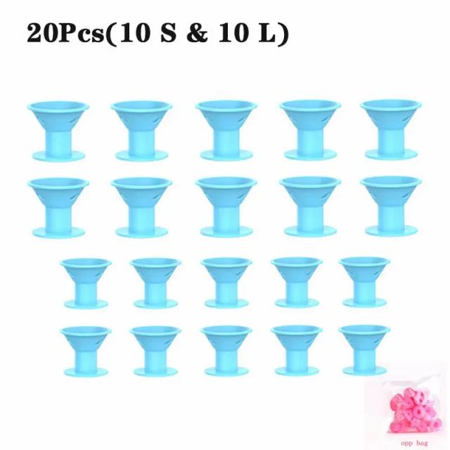 Rolos de Cabelo de Silicone Macio Sem Calor 10/20 Peças