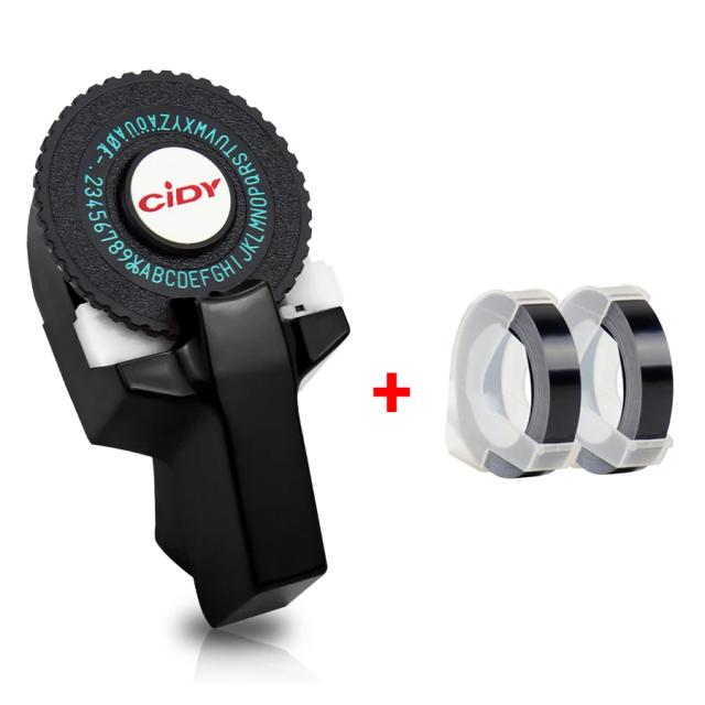 CIDY C101 Máquina de Etiquetas 3D Manual Preta 2 Fitas