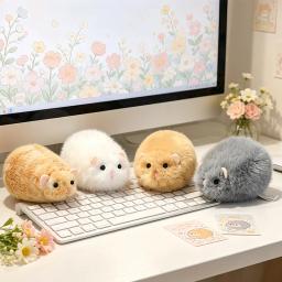 Pelúcia de Hamster Laranja, Cinza e Branco, Brinquedo de Pelúcia Kawaii, Fofo e Macio, Boneca Síria Dourada, Decoração de Quarto, Presente de Aniversário para Crianças, Meninas e Meninos - Image 1