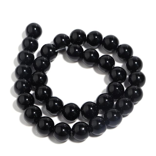 Contas de Ônix Preto Natural Redondas 2-20mm para Artesanato e Joias