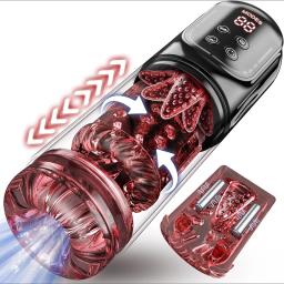 Masturbador Automático Masculino com Rotação Telescópica, Equipamento de Masturbação Vaginal, Brinquedos Sexuais para Homens, Produtos para Adultos, Masturbador com Pistão - Image 1