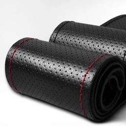 Capa de volante de carro em dois estilos, faça você mesmo, couro genuíno, trança com agulhas, linha, acessório interior de estilo de carro - Image 5