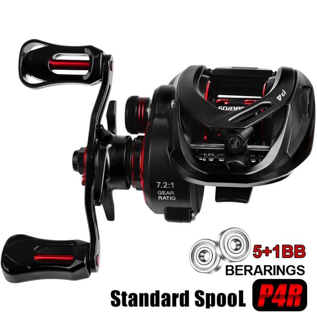 Proberos carretel de arremesso 7.2:1 relação de engrenagem 5 + 1bb 8kg/18lb arraste 162g corpo de metal roda de tambor fundido carretel de pesca de água salgada