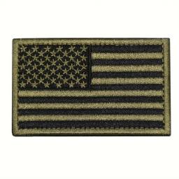 Conjunto de remendo de bandeira dos EUA, 2 peças, preto e verde militar, preto e cinza, bandeira americana, remendos bordados para chapéus, jaquetas, mochilas - Image 2