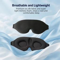 Máscara de Olhos para Dormir de Lado, Máscara de Olhos Blackout para Homens e Mulheres, Máscara de Olhos Luxuosa com Alça de Ombro Ajustável para Viagem - Image 1