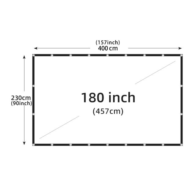 Tela de Projeção Portátil Dobrável 16:9 para Interior e Exterior