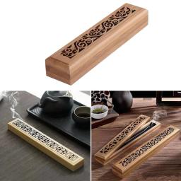 Incensário de Bambu Natural com Prato para Aromaterapia, Caixa de Madeira para Queima de Incenso com Linha Oca - Image 5