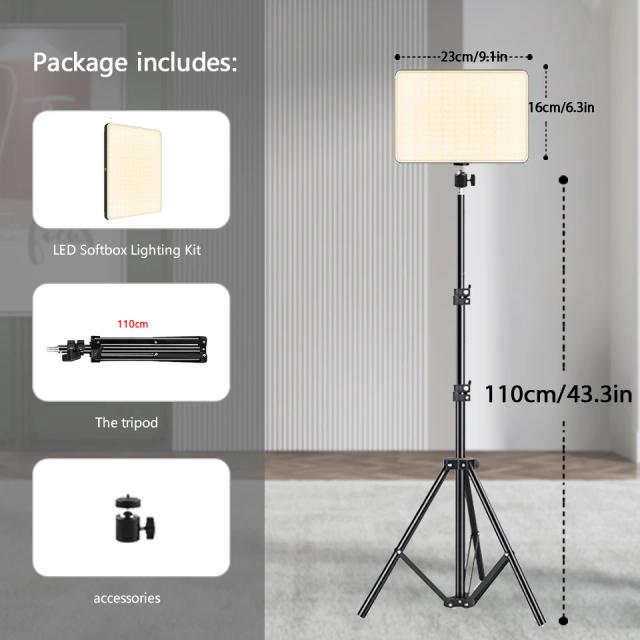 Luz de Vídeo LED para Fotografia e Streaming com Tripé