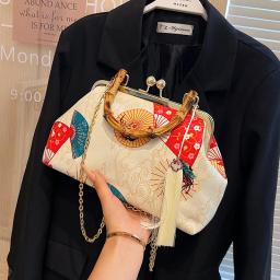 Saco de embreagem de luxo para mulheres, bolsa do casamento da noiva, bolsa de ombro, bolsa pequena do partido, alça de vime - Image 1
