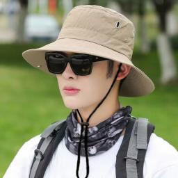 Chapéu de Verão Masculino com Proteção UV, Aba Larga, Ideal para Caça, Caminhadas, Pesca e Ciclismo - Image 4