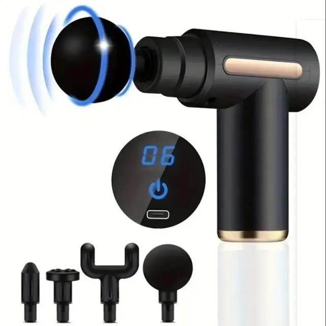 Pistola de massagem de 6/99 velocidades, tecido profundo, pistola massageadora de costas para atletas, pistola de massagem muscular para corpo com 4/8 cabeças de massagem