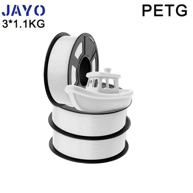 Filamento para impressora 3D JAYO PETG/pla plus 2.0, 3 rolos, sem bolhas, liso, várias cores, filamento 3D adequado para impressoras FDM, 1 rolo/1,1 kg