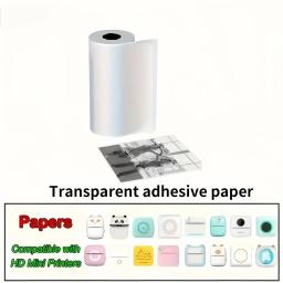 Rolos de papel térmico autoadesivo transparente: 57 mm x 25 mm, compatíveis com a maioria das mini impressoras - Image 5