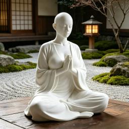 Escultura de Meditação Zen Branca, Figurinha Minimalista, Decoração de Arte Espiritual, Ornamento e Presente Ideal para Sala de Yoga, Quarto e Sala de Estar - Image 4