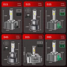 Lâmpadas led para faróis de carro, série d d1s d3s d2r d2s d4r d4s d5s d8s turbo luzes 6000k 70w lâmpada automática plug & play kit de conversão hid - Image 6