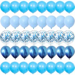 40 peças conjunto azul balões de metal látex confete balão casamento dia dos namorados globos chá de bebê decorações de festa de aniversário - Image 6