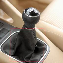 Couro do plutônio mudança de engrenagem do carro vara gaiter boot capa à prova de poeira universal caixa de velocidades lidar com proteção preto capa de mudança de engrenagem do carro - Image 3