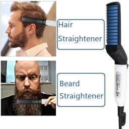 Aparelhos de estilo de cabelo escova alisadora de barba rápida elétrica alisamento de cabelo escova de calor pente de massagem mágica para homens - Image 2