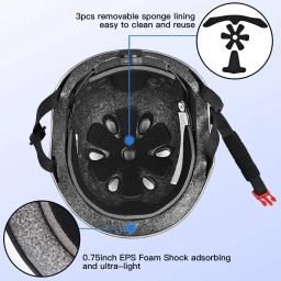 1 unidade de capacete RGGMQQ para bicicleta e skate, ajustável e adequado para diversos esportes, como skate, patinete e patins, disponível em 3 tamanhos para adultos, jovens, crianças e bebês. - Image 3