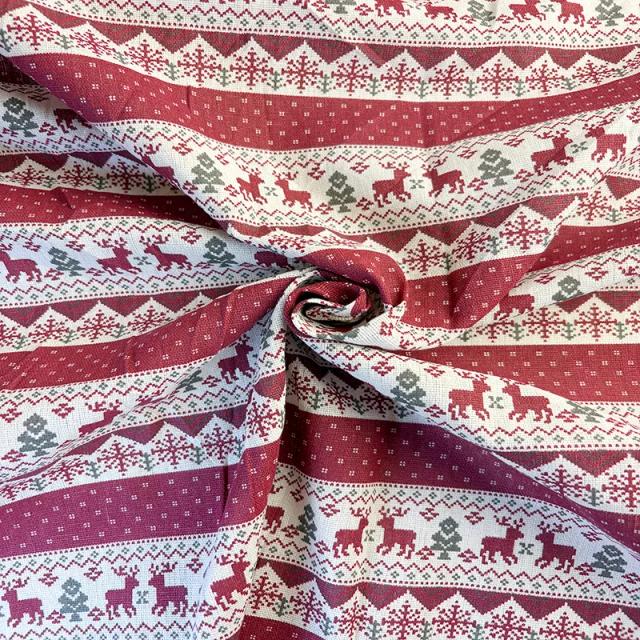 Tecido de linho com padrão de Natal - Tamanho pré-cortado, adequado para costura, faça você mesmo, decoração, pano de mesa de sofá, tecido de cortina