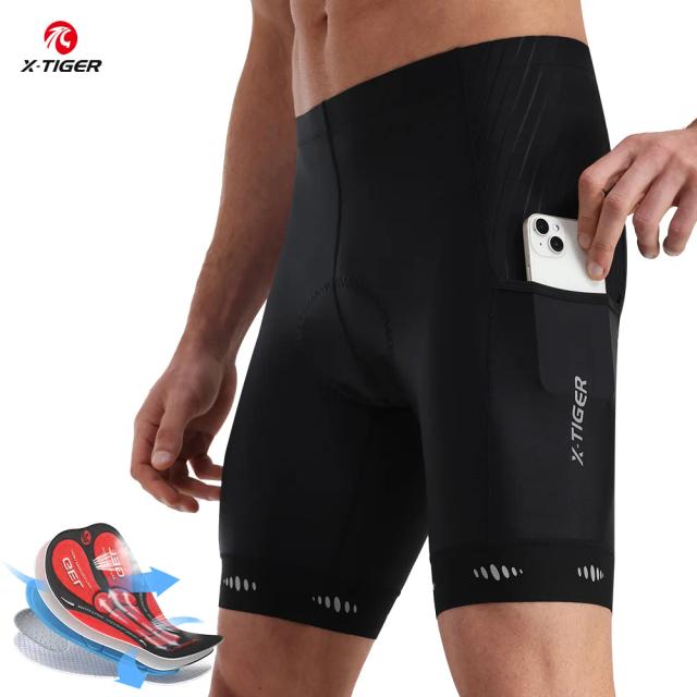 X-TIGER Shorts de Ciclismo Masculino com Gel 5D Acolchoado