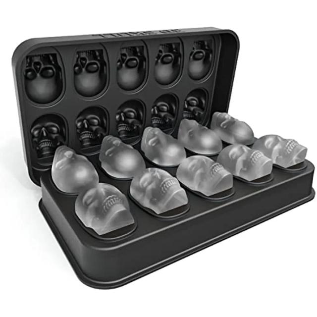 Molde de Silicone MTKO para Gelo, Chocolate e Resina com 10 Caveiras 3D