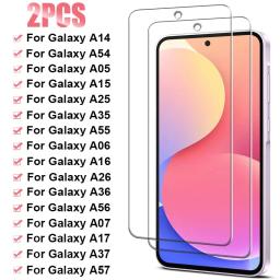 2PCS Vidro Temperado para Samsung Galaxy A54 A14 A05S A15 A55 A35 A25 Protetor de Tela para Samsung A56 A36 A26 A16 A06 A17 A37 A57 - Image 1