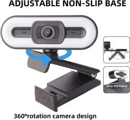 Portátil Full HD 1080P 2K 4K Webcam PC Laptop Auto Focus Webcam Transmissão ao vivo Flexível com microfone Transmissão ao vivo com luz - Image 5