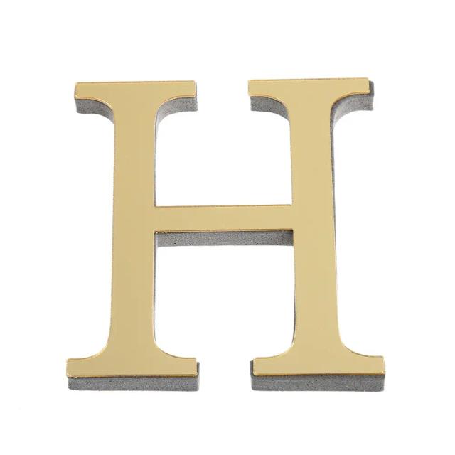 Adesivo de Parede Acrílico 3D Letras Espelhadas Douradas 10cm