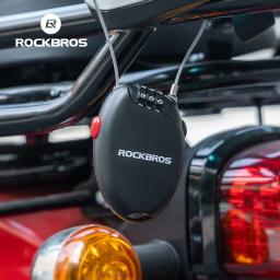 Rockbros bloqueio de bicicleta anti-roubo portátil leve senha de 3 dígitos bloqueio de cabo capacete corrente mochila acessórios de bicicleta - Image 1