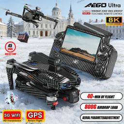 Novo ae60 gps rc drone 8k câmera profissional hd sem escova 3 eixos cardan evitar obstáculos tela grande fpv drones rc quadcopter - Image 1