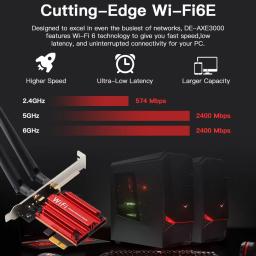 WiFi6E Intel AX210 Bluetooth 5.3 Banda tripla 2.4G/5GHz/6GHz Placa WiFi 802.11AX AX200 PCI Express Adaptador de rede sem fio PC - Image 3