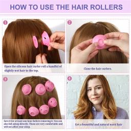 10/20 pçs rolos de cabelo de borracha macia silicone heatless rolos de cabelo clipes sem machucar rolos de cabelo cabeleireiro diy ferramentas de estilo de cabelo - Image 4