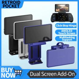 Retroid tela dupla add-on 5.5 polegadas oled volta clipe tela para retroid pocket 5 rp5/rpmini v2/rp4 pro tela de exibição estendida - Image 1