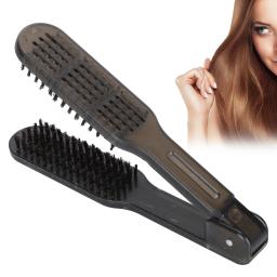 Pro alisador de cabeleireiro escova de cabelo de náilon alisamento escovas duplas v forma pente braçadeira ferramentas estilo escova - Image 4