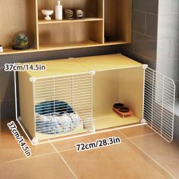 Gaiola para Gatos com Espaço Livre, Tamanho Pequeno com Rodas, Armário Amarelo para Gatinhos, Vila para Gatos, Casa Interna para Gatos para Uso Doméstico - Image 4