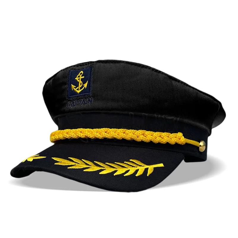 Chapéu de Capitão de Iate Marinheiro Ajustável para Adultos