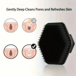 Conjunto de ferramentas de limpeza facial de 1/3 peças, ferramenta de raspagem em forma de coração de aço inoxidável, rolo de gelo, escova facial de silicone. - Image 3