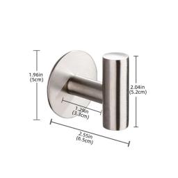 Gancho de parede adesivo de aço inoxidável, gancho de toalha para banheiro, cozinha, garagem, resistente, fixado na parede, hardware de cozinha - Image 2