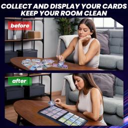 Trading Card Binder com PU Capa, Álbum de Coleção de Cartões, Sturdy Holder para Cartões de Jogo, 360 Carregamento Lateral, 9 Bolso - Image 2
