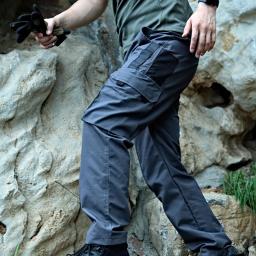 Novas calças de trabalho tático dos homens calças de carga ao ar livre multi-bolso impermeável calça outono primavera ao ar livre workwear caminhadas - Image 6