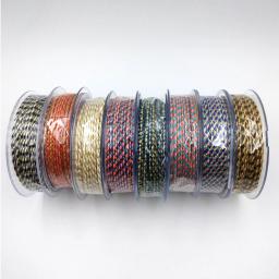 1 rolo de fio de algodão enrolado à mão colorido de 2mm, fio dourado, corda tecida, colar de pulseira para fazer joias diy, pulseira - Image 6