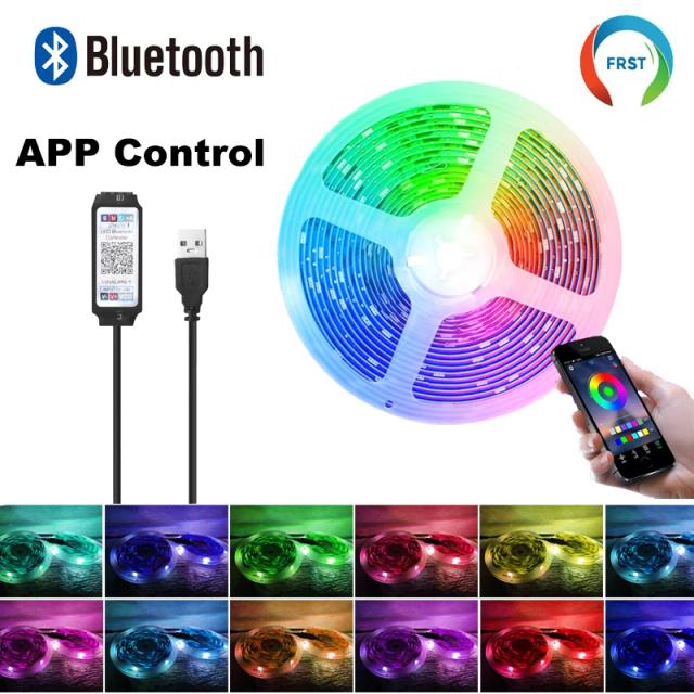 Fita LED RGB 5050 Bluetooth 10m/15m/20m/30m para Decoração e Iluminação de Ambientes