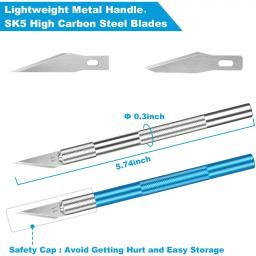 Kit de faca de metal antiderrapante para gravação + 40/10 unidades # Facas artesanais de cortador de 11 lâminas para ferramentas manuais de reparo de PCB de celular - Image 5
