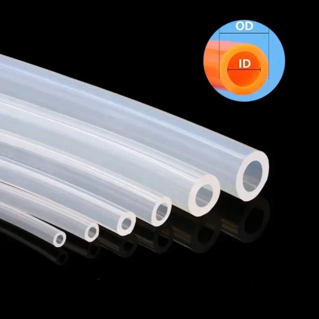 Mangueira de borracha de silicone transparente de grau alimentício, 1/5/10m id 0.5 1 2 3 4 5 6 7 8 9 10 12mm o.d tubo de silicone flexível e não tóxico