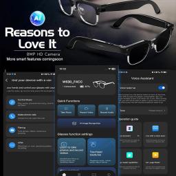 Óculos Inteligentes 4K com IA, Câmera de 8MP para Gravação de Vídeos, Reconhecimento de Fotos, Tradução, Chamada Bluetooth, Óculos de Sol Fotocromáticos e à Prova d'Água - Image 6